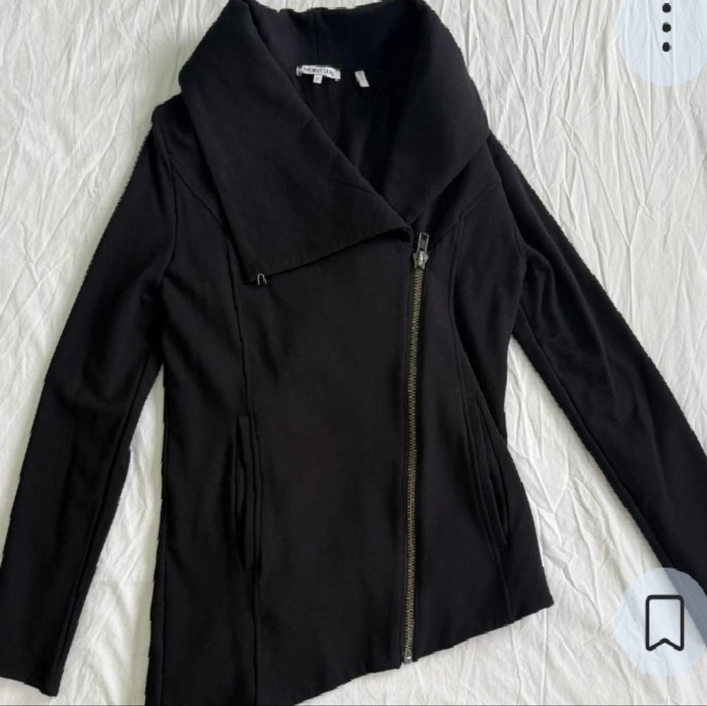 Helmut Lang Villous Black Asymmetrical Zip Jacket Size Medium Nwot